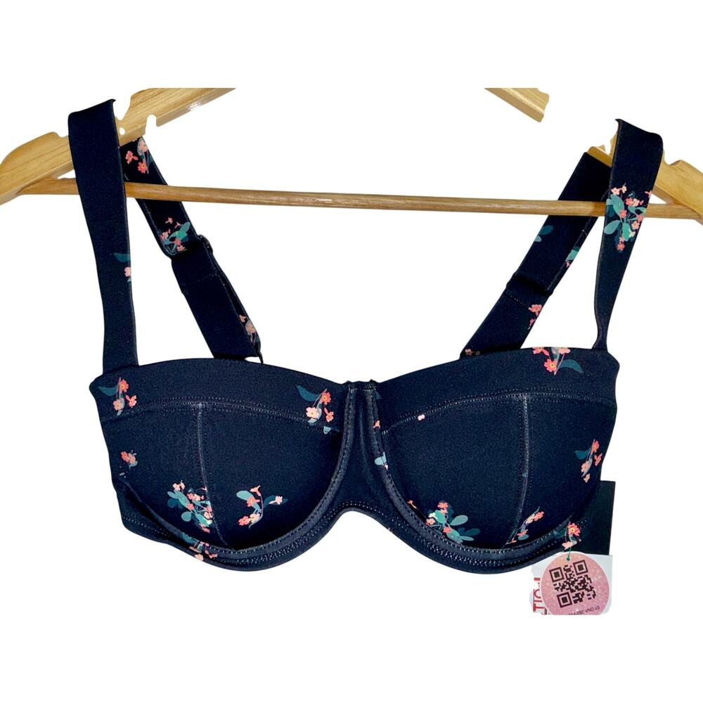 NWT TA3 Busty Bra Top Primrose Black Pink Floral Underwire Bikini Top Sz S D/DD
